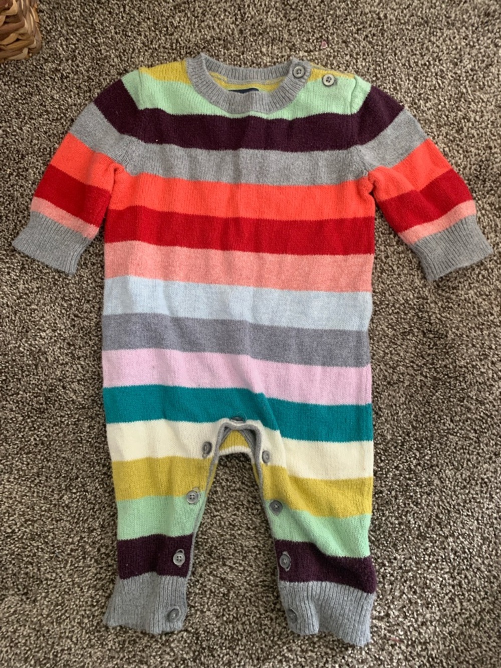 GAP Baby Striped Knit Footie in Multicolor Stripes